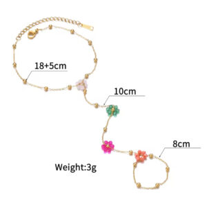 18k Floral HandChain