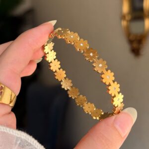 18k Gold floral cuff bracelet