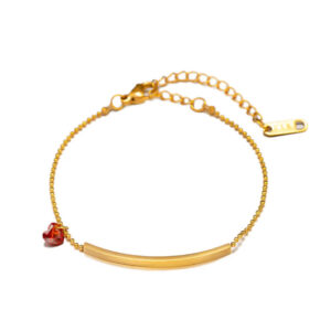 18K RED STONE MINIMAL BRACELET