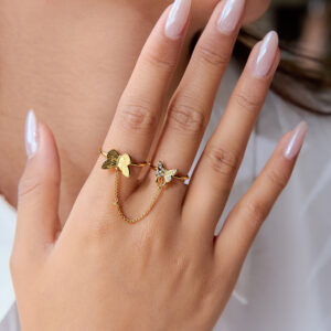 TWO RING BUTTERFLY SET