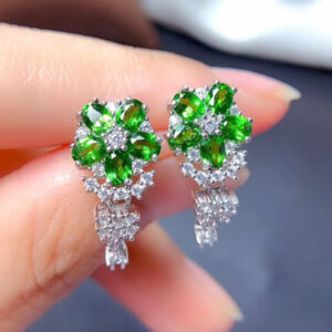 GREEN ZIRCON SILVER STUDS