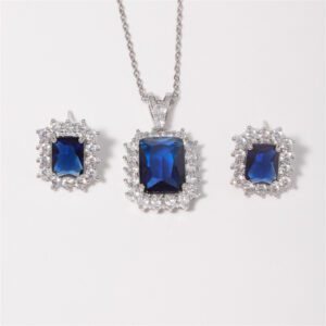 925 SILVER BLUE ZIRCON SET