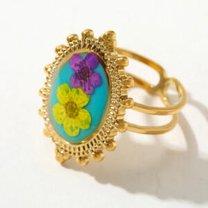 18K Green ENAMEL RING