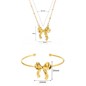 18K 2PC BOWKNOT SET