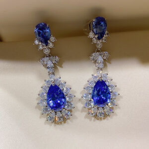 AQUA BLOSSOM ZIRCON EARRINGS
