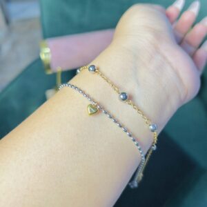 SILVER GOLD HEART DUO
