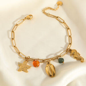 18K STARFISH CHARM BRACELET