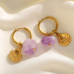 18K TRENDY SHELL HOOPS