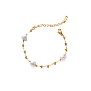 18K HEART PEARL BRACELET