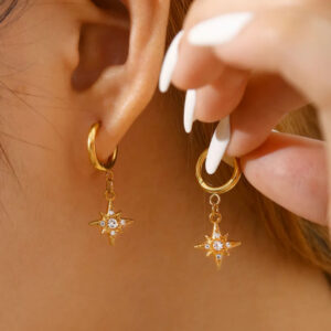 18k mini zircon hoops