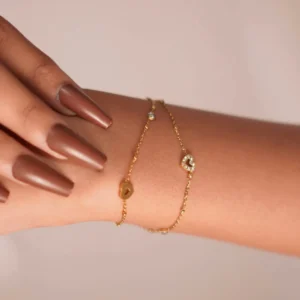 18k HEART DOUBLE LAYER BRACELET