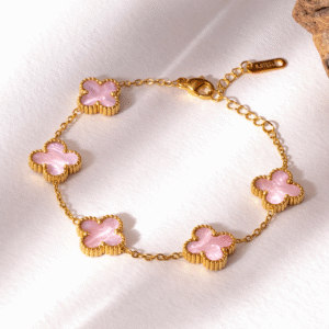 18k Premium clover bracelet Pink
