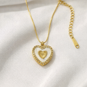 18k Zircon heart pendant