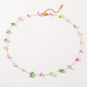 18k multi stone necklace